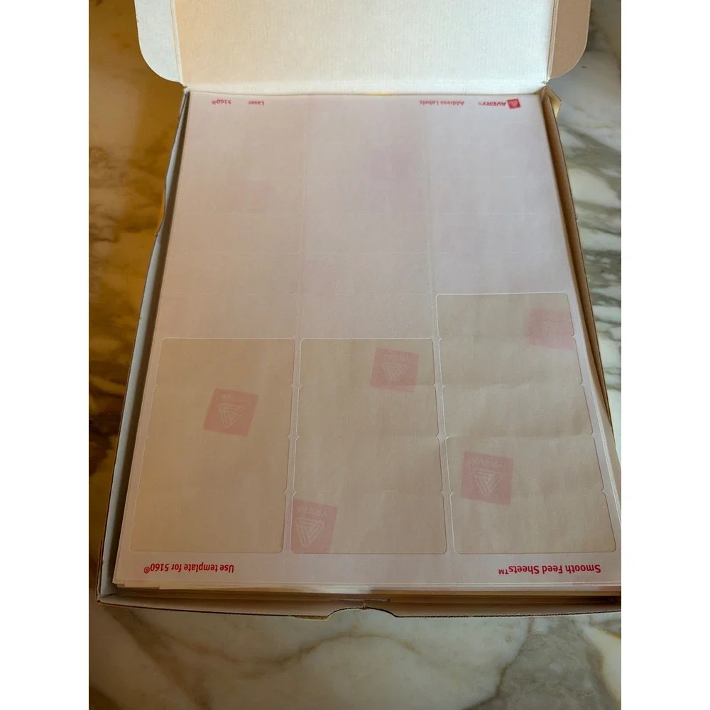 Avery Address Labels White 5160 Laser 3000 Count 1 x 2-5/8 Inch Jam-Free
